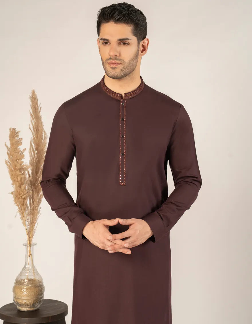 J. BY JUNAID JAMSHED MEN'S MAROON M-58