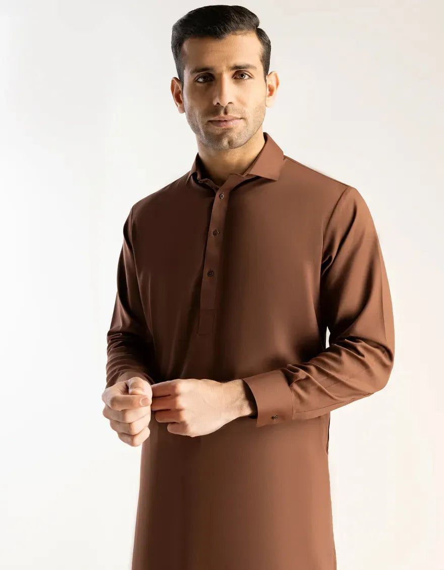 J. BY JUNAID JAMSHED MEN'S DARK CAMEL M-56