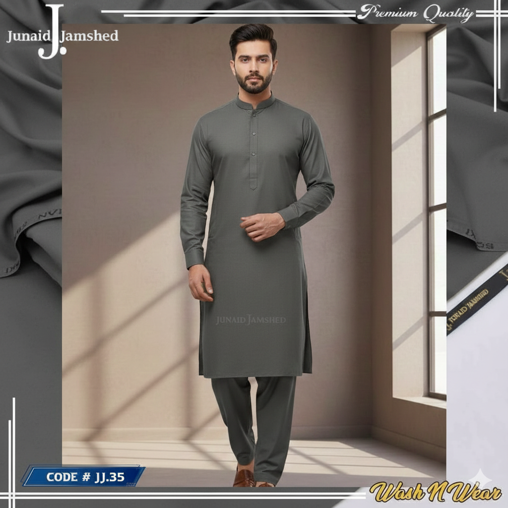 J. BY JUNAID JAMSHED MEN'S DARK GRAY M-87