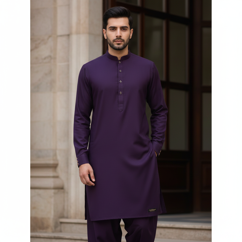 J. BY JUNAID JAMSHED MEN'S Purple M-80